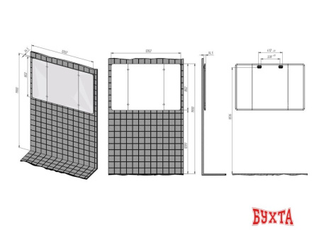 Мебель для ванных комнат Briz Зеркало-трюмо Рим 120*80