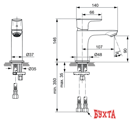 Смеситель Ideal Standard Connect Air A7010AA