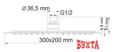 Верхний душ Wasserkraft A069