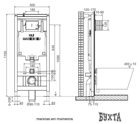 Инсталляция для унитаза OLI OLI80 Механика + Slim (хром)