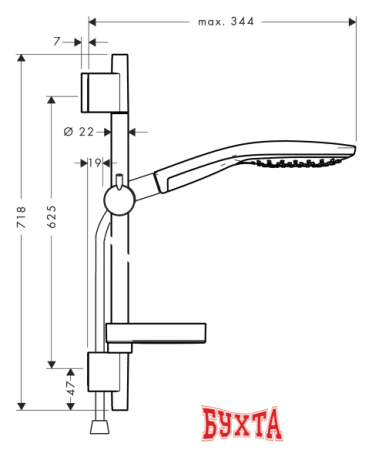 Душевой гарнитур  Hansgrohe Raindance Select S 150 (27802400)