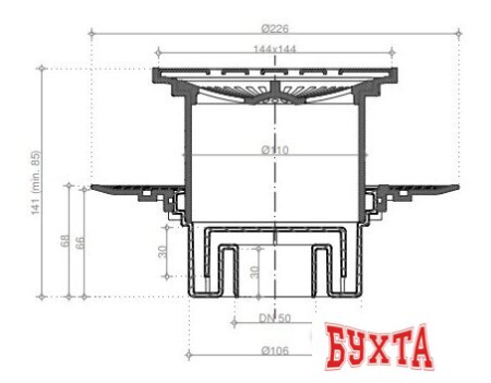 Трап/канал Pestan Confluo Standard Vertical Square