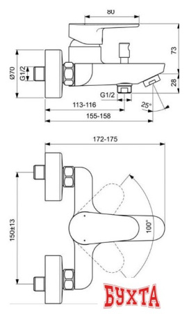 Смеситель Ideal Standard Cerafine O BC500XG