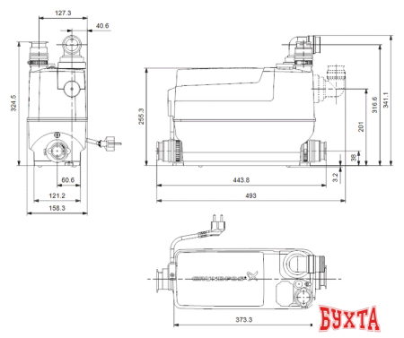 Канализационная установка Grundfos Sololift2 C-3