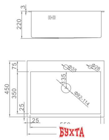 Кухонная мойка Gerhans K36045B (графит)