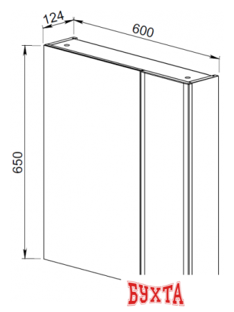 Мебель для ванных комнат АВН Шкаф с зеркалом Латтэ 60 41.18 (1) (белый)