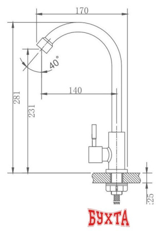 Кран Haiba HB4183 (нержавеющая сталь)