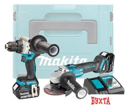 Наборы электроинструментов Makita DLX2430TJ (шуруповерт, болгарка, 2 АКБ, кейс)