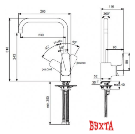 Смеситель Ideal Standard Ceraplan III B0725AA