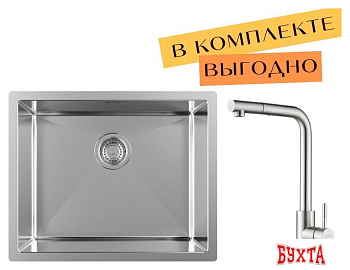 Кухонная мойка ZorG ZRN 4555 Premium + cмеситель Mars Premium Satin