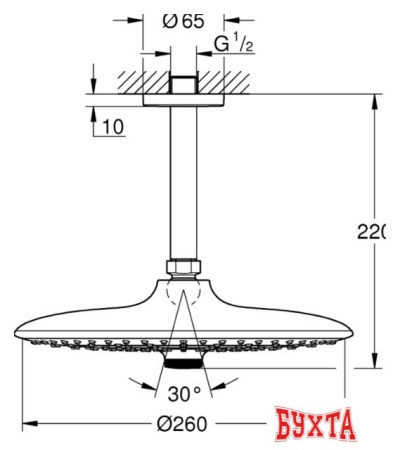 Верхний душ Grohe Euphoria 260 26461000