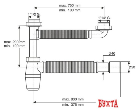 Сифон Bonomini 1022EX45B0