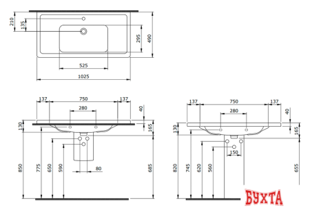 Умывальник Bocchi Taormina Pro Lavabo 1118-001-0126