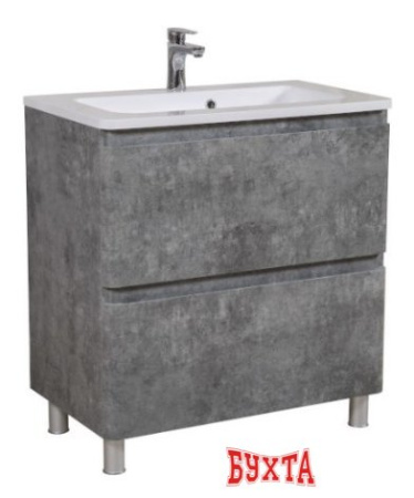 Мебель для ванных комнат Аква Родос Тумба с умывальником Акцент Альфа 80 (напольная, серый мрамор)