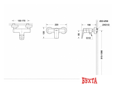 Смеситель Bravat Real F9121179CP-01