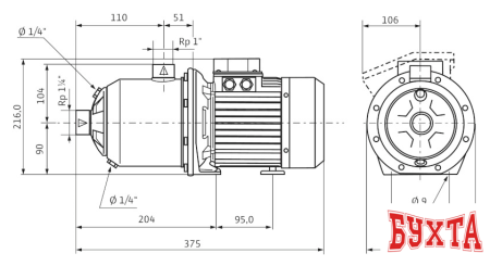 Самовсасывающий насос Wilo Economy MHI 402 (1~230 В, EPDM)