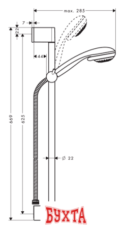 Душевой гарнитур  Hansgrohe Crometta 85 (27767000)