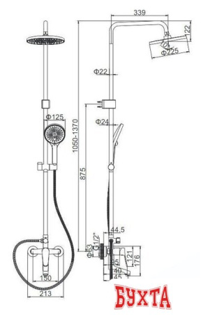 Душевая система  Ledeme H61B L2461B