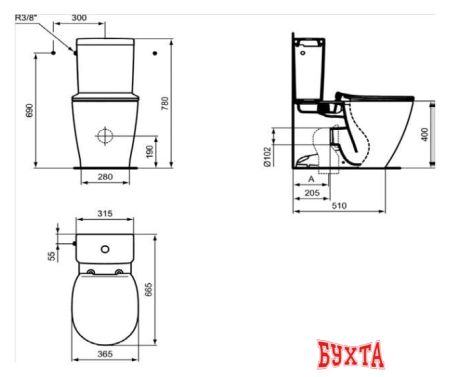 Унитаз Ideal Standard Connect AquaBlade E042901