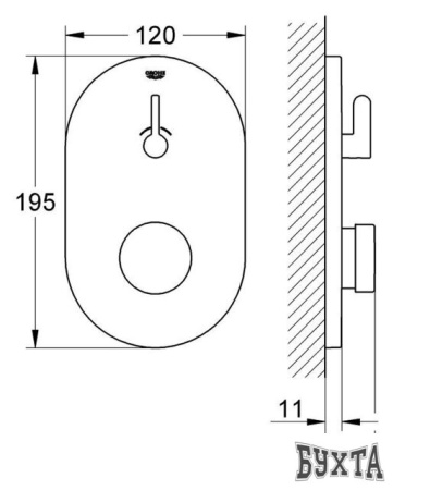 Смеситель без скрытого механизма Grohe Eurosmart Cosmopolitan T [36321000]