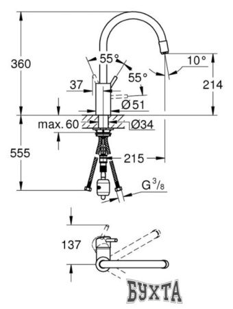 Смеситель Grohe Concetto 32663003