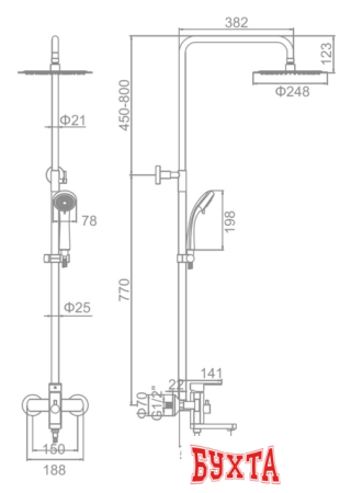 Душевая система  Ledeme L72416