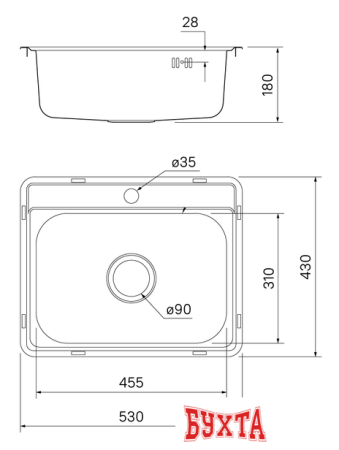 Кухонная мойка IDDIS Basic BAS53P0i77