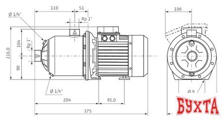 Самовсасывающий насос Wilo Economy MHI 202 (1~230 В, EPDM)