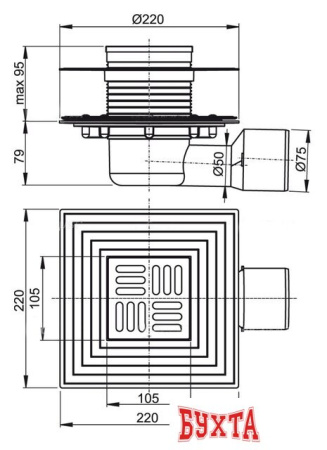 Трап/канал Alcaplast APV3344