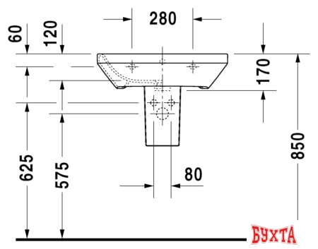 Умывальник Duravit DuraStyle 60x44 (2319600000)