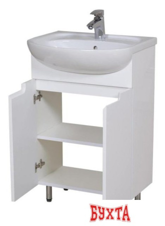 Мебель для ванных комнат Аква Родос Тумба Квадро 55 АР0002397 с умывальником Nova 55 (белый)