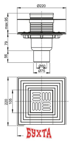 Трап/канал Alcaplast APV4344