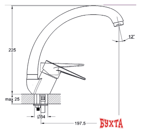 Смеситель Solone SUP4-A045