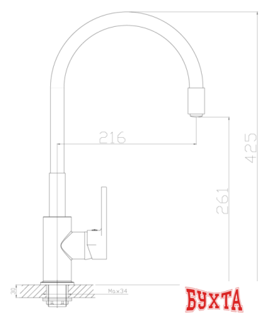 Смеситель Rossinka Silvermix Z35-35U (красный/хром)