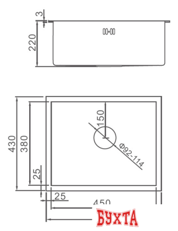 Кухонная мойка Gerhans K35043B