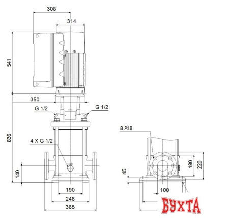 Многоступенчатый насос Grundfos CRE 64-3-2 A-F-A-E-HQQE