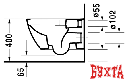 Унитаз Duravit Rimless Happy D.2 2222090000