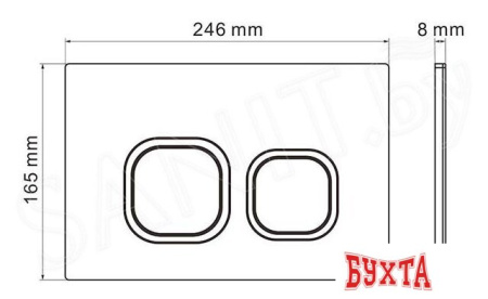 Унитаз подвесной Roxen Egg в комплекте с инсталляцией StounFix Slim 6 в 1 964123 (кнопка: хром матовый)