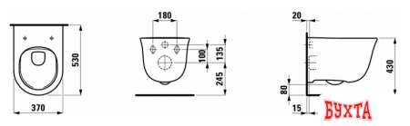 Унитаз подвесной Laufen New Calssic Rimless 8208510000001 (без сиденья)