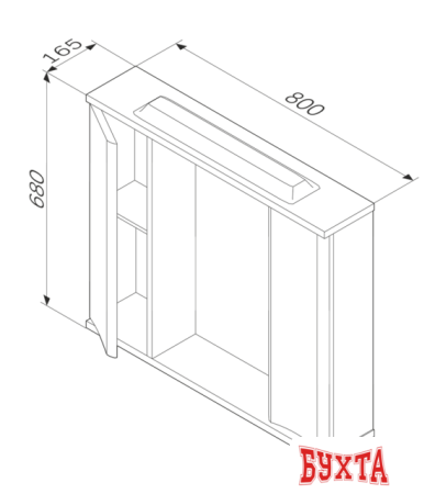 Мебель для ванных комнат AM.PM Шкаф с зеркалом Like [M80MPL0801WG]