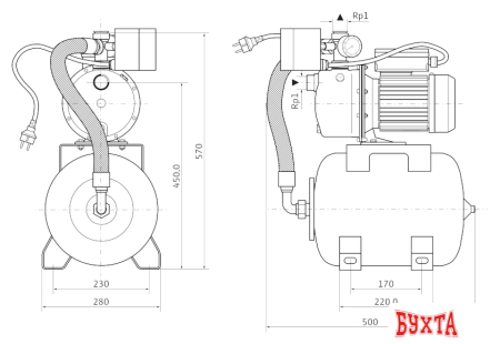 Насосная станция Wilo Jet HWJ 20 L 203 (1~230 В)