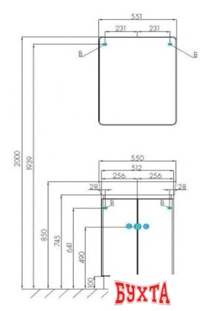 Мебель для ванных комнат Акватон Тумба под умывальник Скай 55 1A238101SY010 (белый)