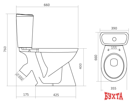 Унитаз Santek Бриз (1WH202569)