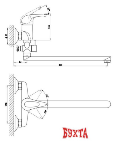 Смеситель Gross Aqua Base 7237258C-35L(F)