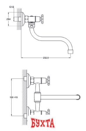 Смеситель Solone JIK12-A102-A (хром)