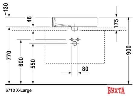 Умывальник Duravit Vero 59.5x46.5 [0452600000]