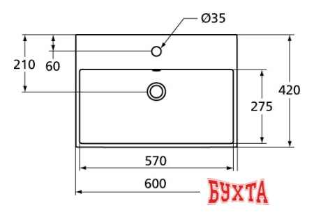 Умывальник Ideal Standard Strada K077801 60x42