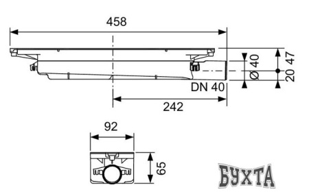 Сифон Tece Drainprofile 673001 (боковой слив)