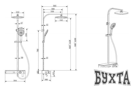 Душевая система  Bravat Meissen F6277312CP-A-ENG