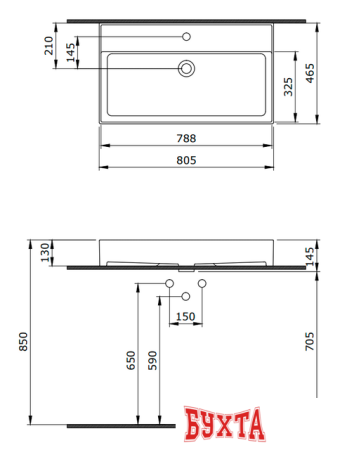 Умывальник Bocchi Milano (белый) 1377-001-0126